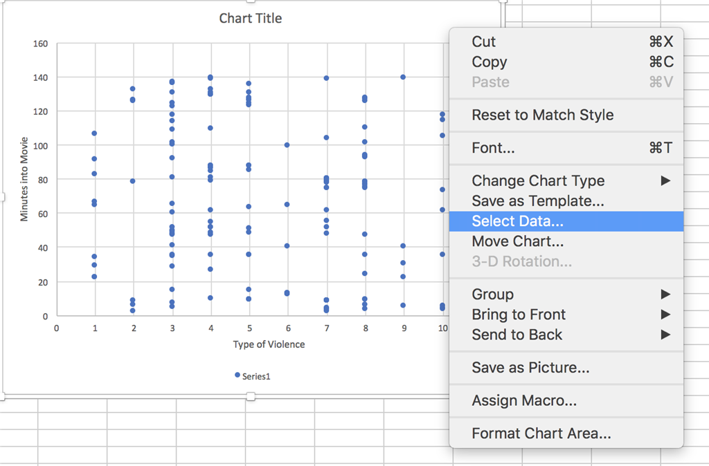get axes labels on excel for a mac